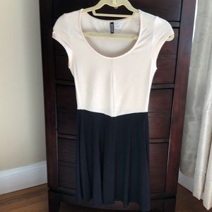 Cream and black cotton dress